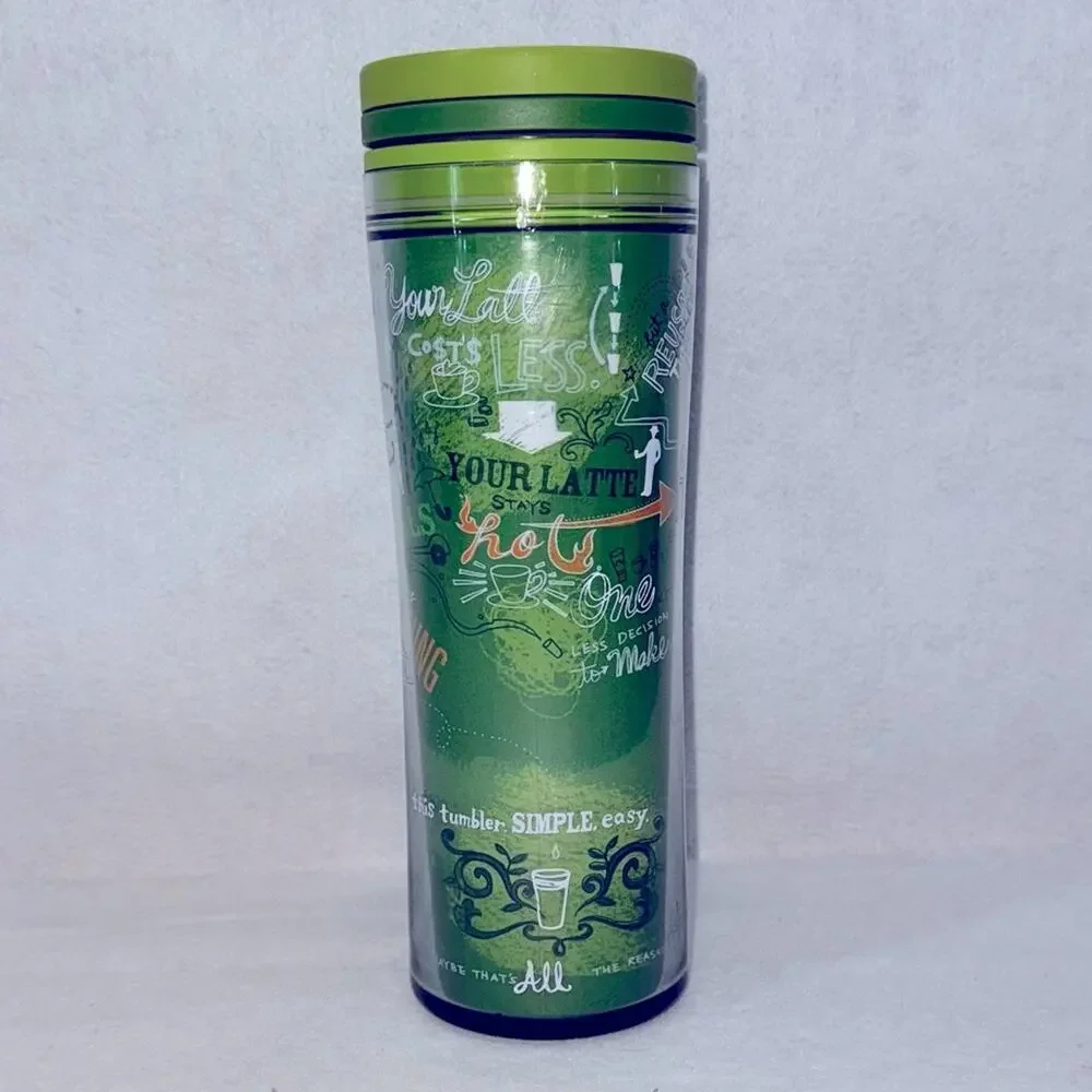 Starbucks Green Insulated Tumbler Travel Mug Earth Day 20oz Sip Through Lid